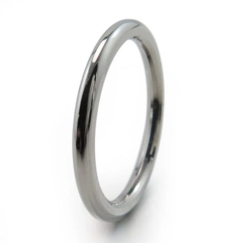 Round Stackable Titanium Ring
