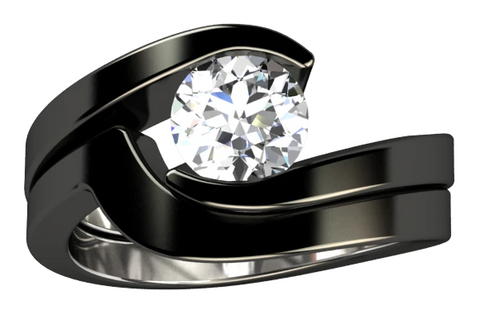 The Stella Titanium Ring in Black Finish