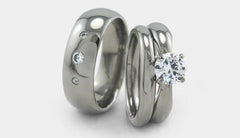 Plus Sized Wedding Ring Set for Couples