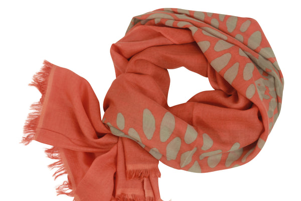 coral cashmere scarf