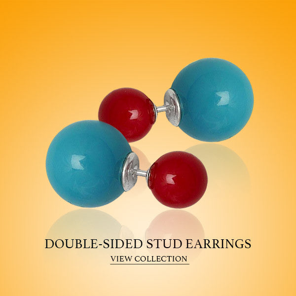 Sterling Silver Double Sided Stud Earrings