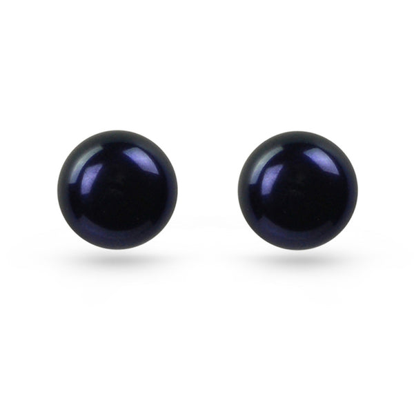 black freshwater pearl stud earrings