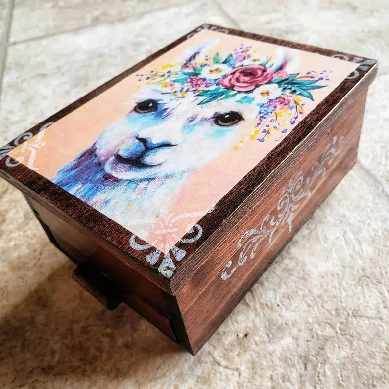 Personalized Llama Jewelry Box