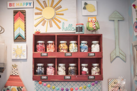 Store ribbon in clear jars