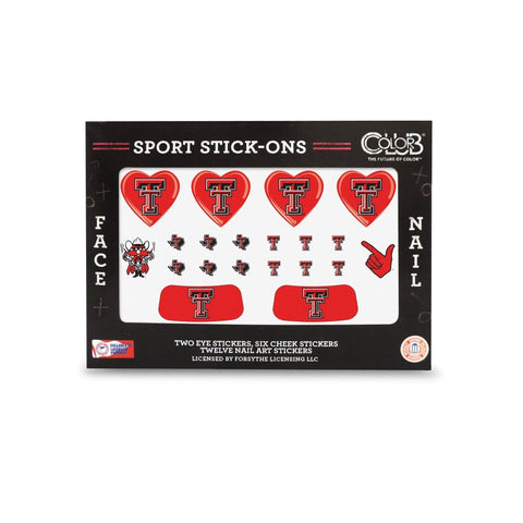 Texas Tech - Face and Nail Sport Stick-Ons