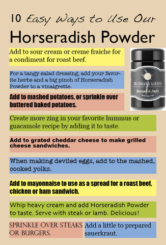 How to use Dr Cowan's Garden Horseradish Vegetable Powders