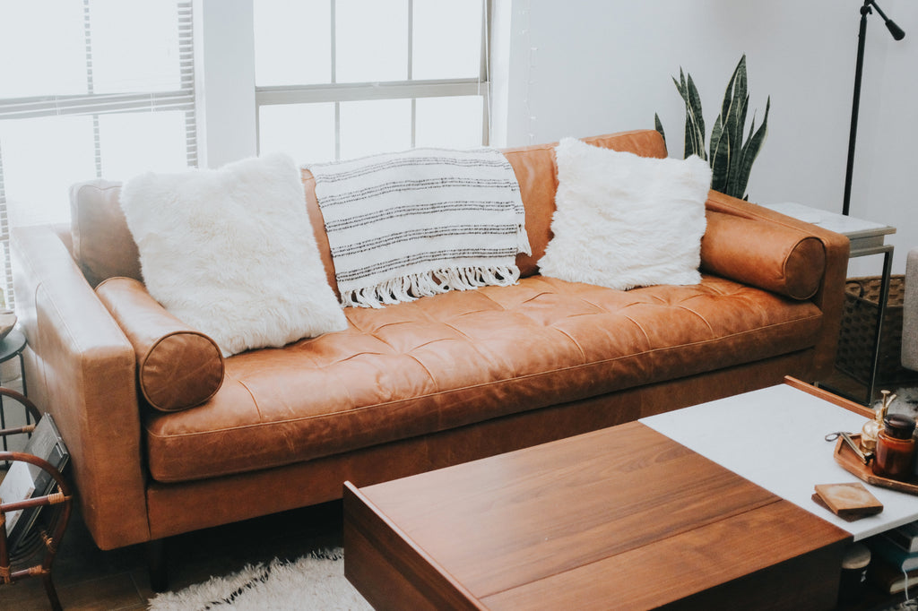 stains on leather sofa