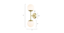 Load image into Gallery viewer, Brushed Brass/White, dimensions
