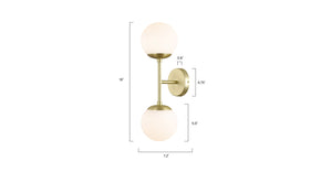 Brushed Brass/White, dimensions