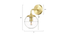 Load image into Gallery viewer, Brushed Brass/Clear, dimensions
