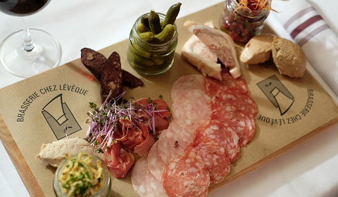 Charcuterie Platter -- Chez Lévêque makes all their charcuteries and fine meets in-house with premium ingredients!