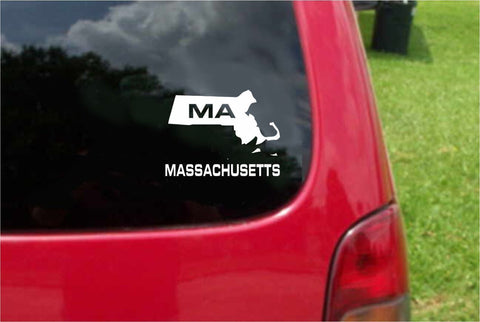 Massachusetts MA State USA Outline Map Sticker Decal 20 Colors To Choose From.