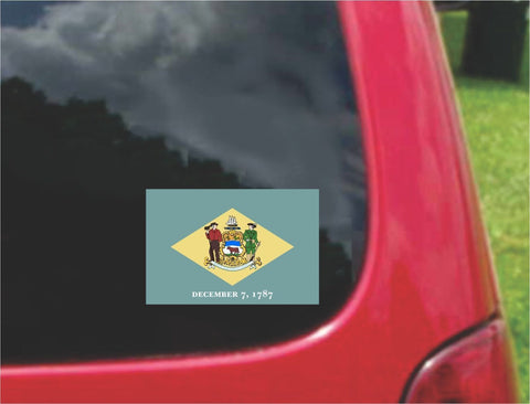 Delaware State Flag Vinyl Decal Sticker Full Color/Weather Proof.