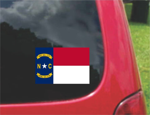 North Carolina State Flag Vinyl Decal Sticker Full Color/Weather Proof.