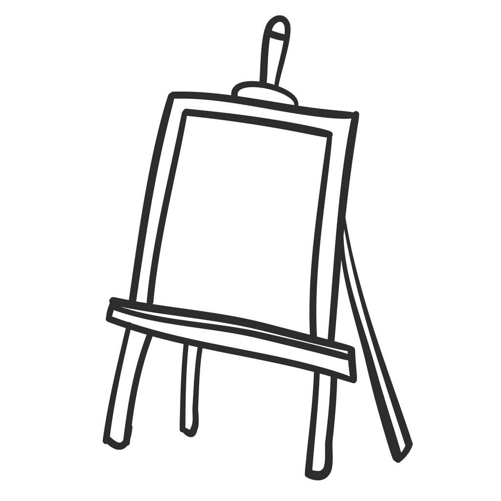 easel clipart black and white