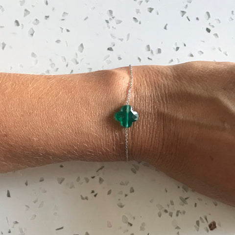 SOMSO: ZAG - Bracelet ZAG Capu Acier / Agate verte