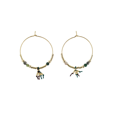 SOMSO: ZAG - Boucles d'oreilles Nelly gris et vert