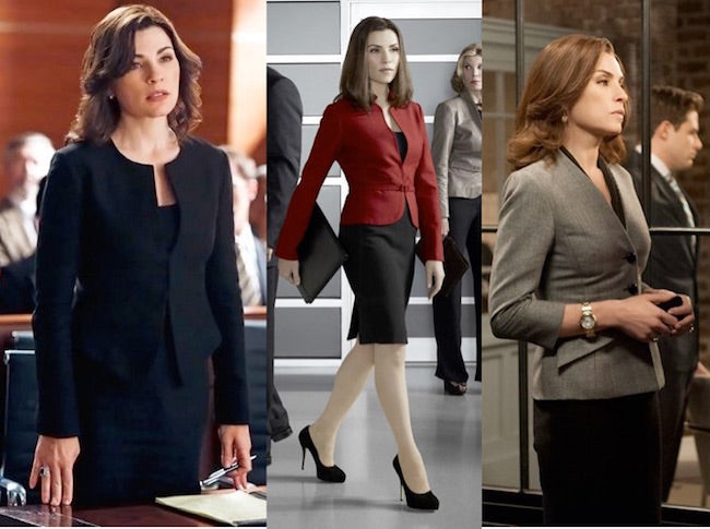 pantsuit, the good wife, alicia florrick, suits, skirt