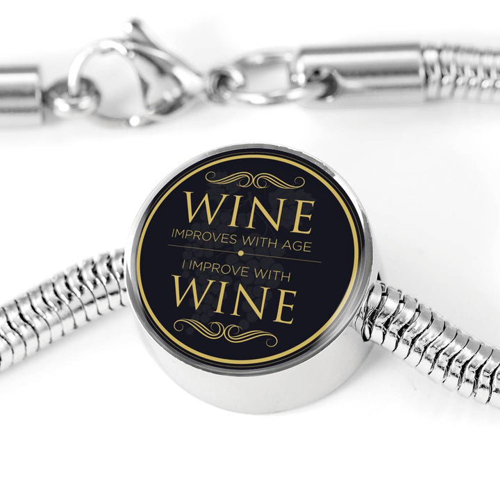 Wine Improves With Age Luxury Bracelet With Charm