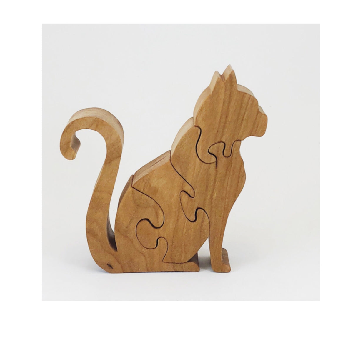 orange cat wooden puzzle