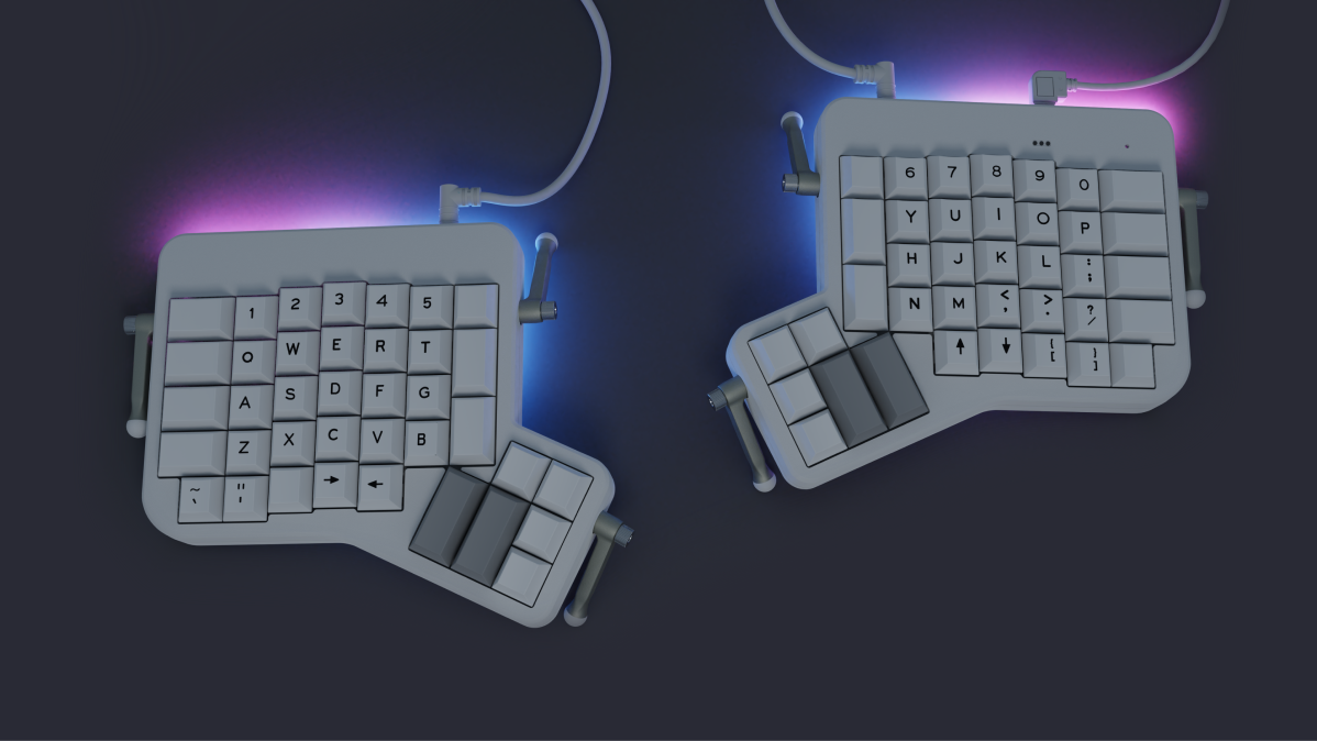 Instead of backlit keys, the Shine has an array of 15 powerful, programmable RGB LEDs on each side