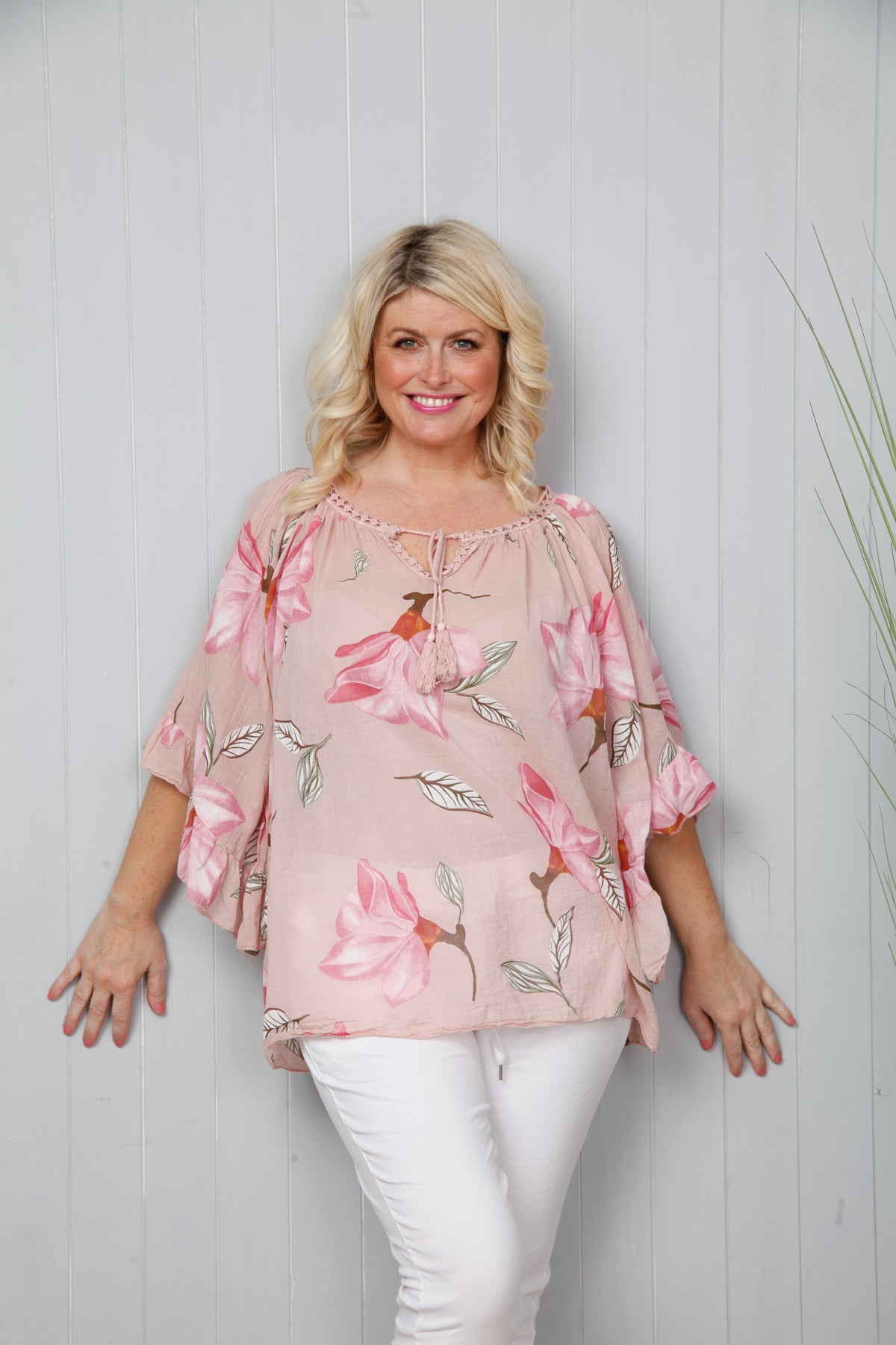 Rose Lily Cotton Top Blush Pink