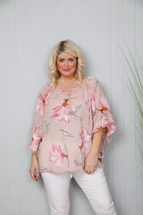 Rose Lily Cotton Top Blush Pink