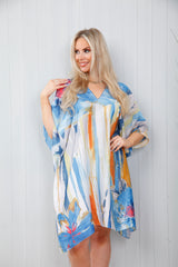 Brushstroke Kaftan Royal Blue