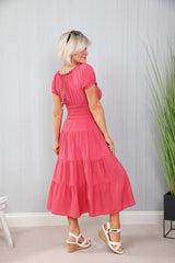 Crete Classic Dress Pomegranate