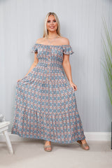 Aztec Allure Dress Blueberry