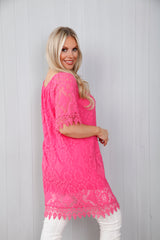 Monaco Lace Tunic Fuchsia