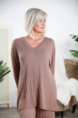 Mocha Rayna Ribbed Top