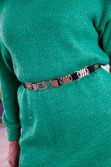 Donna Black and Gold Waist Belt