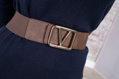 Galentino Stretch Belt Choc/Gold