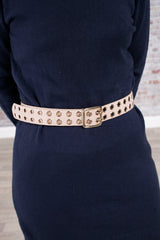 Latte Eyelet Belt