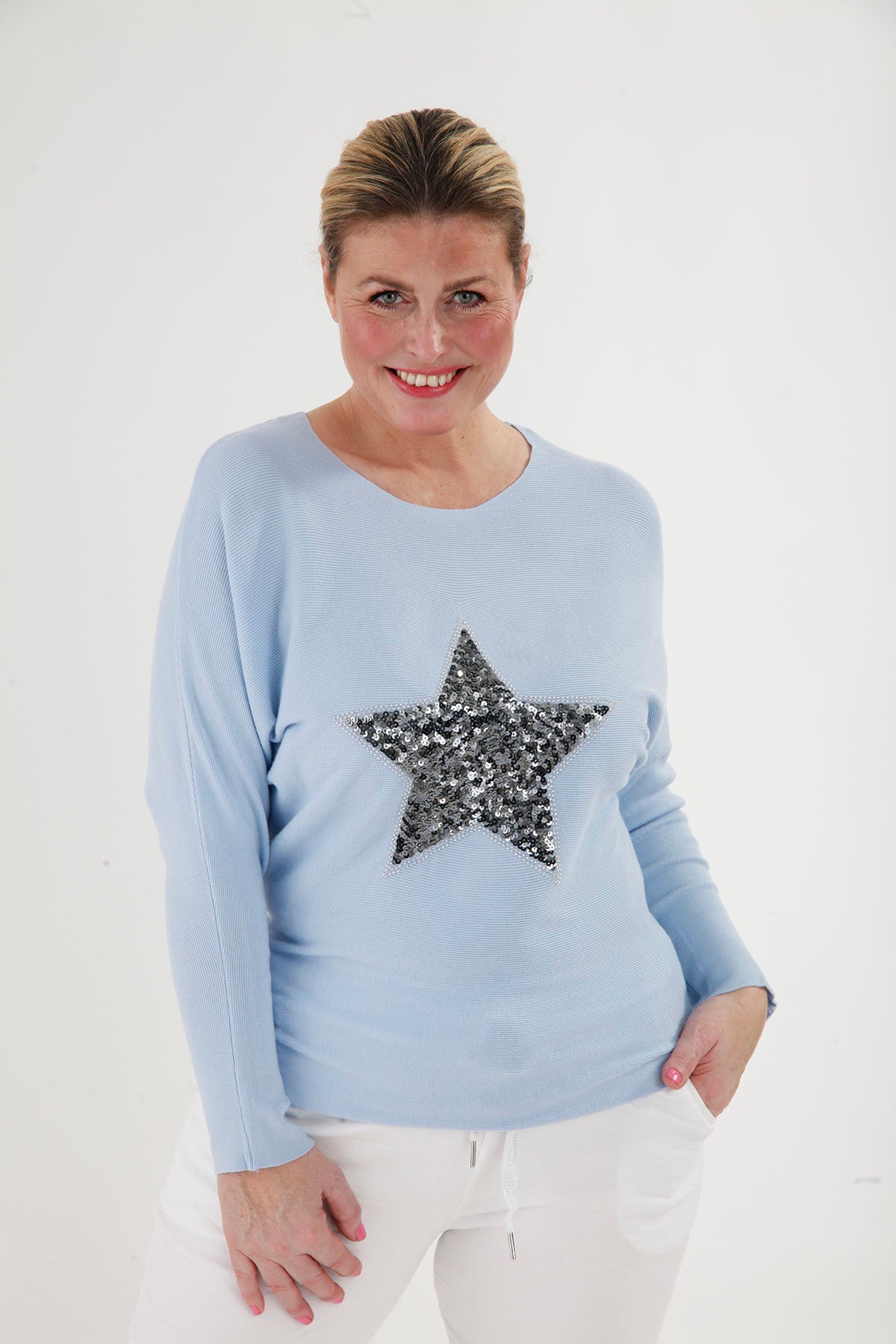 Sadie Star Jumper Sky Blue