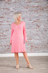 Ronnie Ribbed Dress Pink