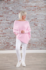 Amelia Asymmetric Jumper Blush Pink