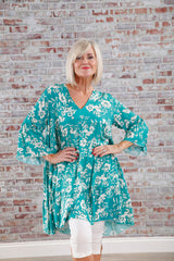 Tina Floral Tunic Green