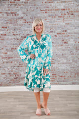 Talia Floral Tunic Jade Green