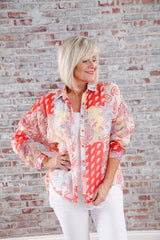 Kelly Kaftan Shirt Coral