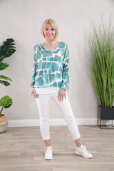 Gwen Giraffe Top Sea Green