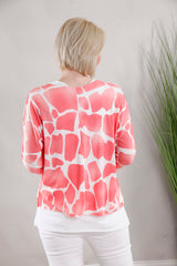 Gwen Giraffe Top Coral