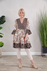 Felicity Floral Tunic Beige