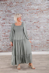 Rosa Silk Dress Pewter