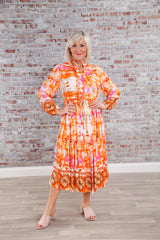 Tara Tie Dye Dress Orange