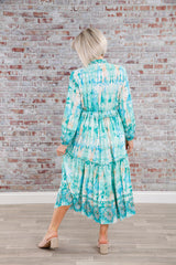 Tara Tie Dye Dress Aqua