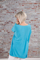 Shelby Soft Knit Top Turquoise