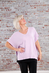 Bria Button Poncho Lilac