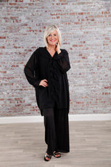 Pleat Palazzo Black